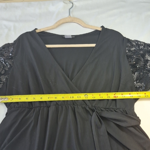 VENUS Black Sequin Lace Long Sleeve Blouse. Women Plus 2x - Picture 12 of 12